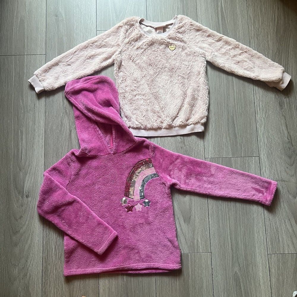 Juicy Couture Girl Faux Fur Heart Top Sweater| BCBG Girl‎ Sherpa sz 6 &7/8